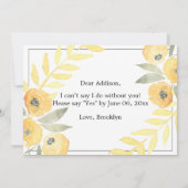 Gelbe Blume wird meine überhängende Karte sein (Rückseite)