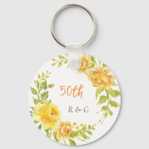 Gelbe Blume Wreath 50. Wedding Monogram