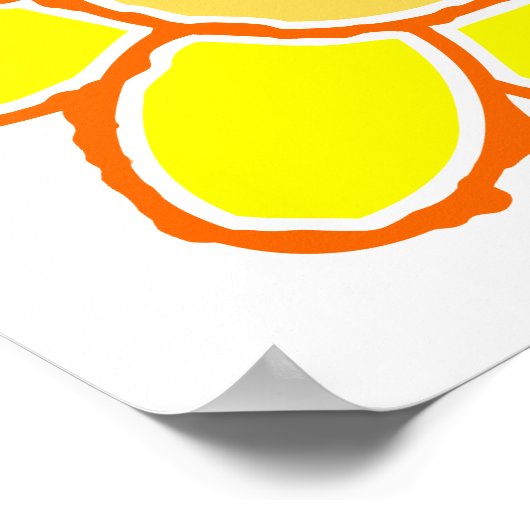 Gelbe Blume Zeichnend Poster (Ecke)