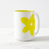 Gelbe Blume Zweifarbige Tasse (VorderseiteRechts)