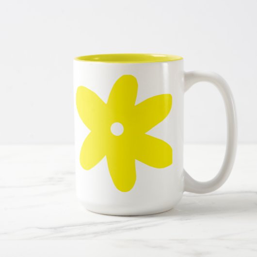 Gelbe Blume Zweifarbige Tasse (Rechts)