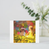 gelbe Blumen3use Postkarte (Stehend Vorderseite)