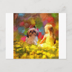 gelbe Blumen3use Postkarte