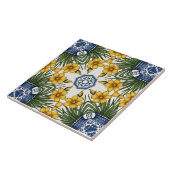 Gelbe Blumen 1 Fliese (Seite)