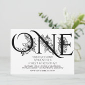 Gelbe Blumen | 1. Geburtstag Party Einladung (Stehend Vorderseite)