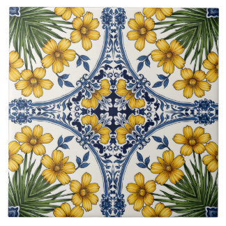 Gelbe Blumen 3 Fliese