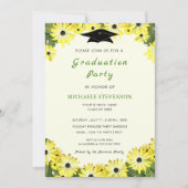 Gelbe Blumen Abschluss Einladung Vorlage (Vorderseite)