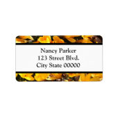 Gelbe Blumen Adressaufkleber (Vorne)