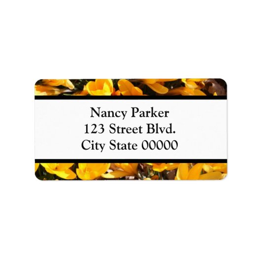 Gelbe Blumen Adressaufkleber (Vorne)