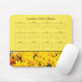 Gelbe Blumen - Anpassbarer Kalender 2026 Mousepad (Mit Mouse)