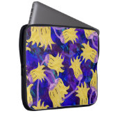 Gelbe Blumen: Aquarellbilder mit dunklem Hintergru Laptopschutzhülle (Vorne Rechts)