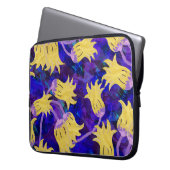 Gelbe Blumen: Aquarellbilder mit dunklem Hintergru Laptopschutzhülle (Vorderseite Links)
