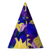 Gelbe Blumen: Aquarellbilder mit dunklem Hintergru Partyhütchen (Rückseite)