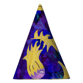 Gelbe Blumen: Aquarellbilder mit dunklem Hintergru Partyhütchen (Rechts)