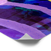 Gelbe Blumen: Aquarellbilder mit dunklem Hintergru Poster (Ecke)