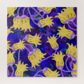 Gelbe Blumen: Aquarellbilder mit dunklem Hintergru Puzzle (Vertikal)