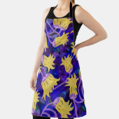 Gelbe Blumen: Aquarellbilder mit dunklem Hintergru Schürze (InSitu)