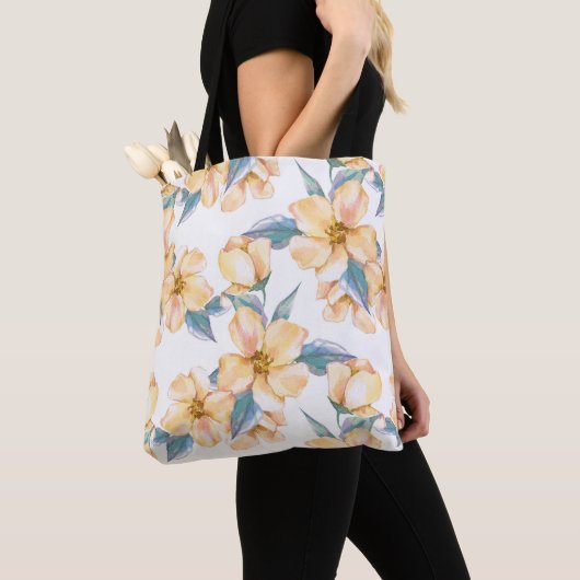 Gelbe Blumen. Aquarellgarten 2 Tasche (Von Nahem)