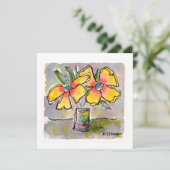 Gelbe Blumen Aquarellkarte Karte (Stehend Vorderseite)