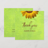 Gelbe Blumen auf Abstrakt-grüner Monogram (Vorne/Hinten)