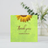 Gelbe Blumen auf Abstrakt-grüner Monogram (Stehend Vorderseite)