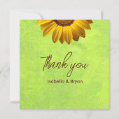 Gelbe Blumen auf Abstrakt-grüner Monogram (Vorderseite)