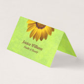 Gelbe Blumen auf Abstrakt-grüner Monogram (Vorderseite)