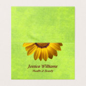 Gelbe Blumen auf Abstrakt-grüner Monogram (Außenseite Aufgefaltet)
