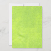 Gelbe Blumen auf Abstrakt-grüner Monogram Einladung (Rückseite)