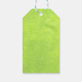 Gelbe Blumen auf Abstrakt-grüner Monogram Geschenkanhänger (Rückseite)