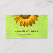 Gelbe Blumen auf Abstrakt-grüner Monogram Terminkarte (Vorderseite)