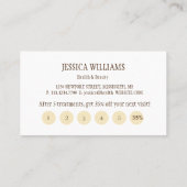 Gelbe Blumen auf Abstrakt-grüner Monogram Treuekarte (Rückseite)