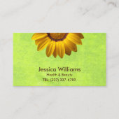 Gelbe Blumen auf Abstrakt-grüner Monogram Treuekarte (Vorderseite)