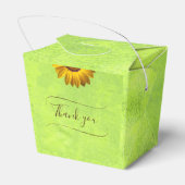 Gelbe Blumen auf Abstrakter Grüner Hochzeit Geschenkschachtel (Rückseite)