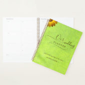 Gelbe Blumen auf Abstrakter Grüner Hochzeit Planer (Anzeige)