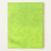 Gelbe Blumen auf Abstrakter Grüner Hochzeit Planer (Rückseite)