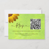 Gelbe Blumen auf Abstrakter Grüner Hochzeit RSVP Karte (Vorderseite)