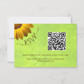 Gelbe Blumen auf Abstrakter Grüner Hochzeit RSVP Karte (Vorderseite)