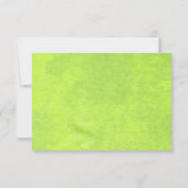 Gelbe Blumen auf Abstrakter Grüner Hochzeit RSVP Karte (Rückseite)