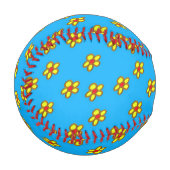Gelbe Blumen auf blau Baseball (Vorderseite Links)