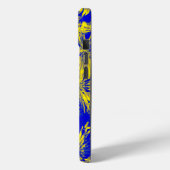 Gelbe Blumen auf Blau Case-Mate iPhone Hülle (Rückseite / Links)