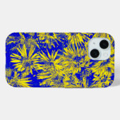 Gelbe Blumen auf Blau Case-Mate iPhone Hülle (Rückseite (Horizontal))