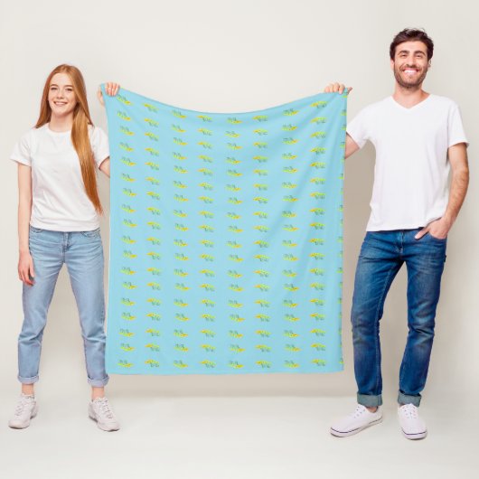 Gelbe Blumen auf blau Fleecedecke (Beispiel)