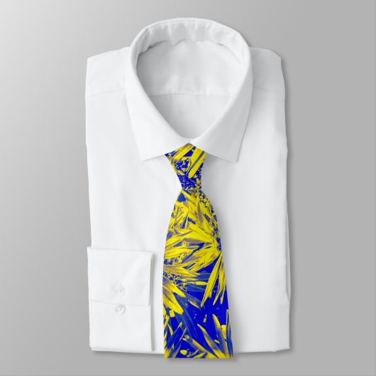 Gelbe Blumen auf blau Krawatte (Gebunden)
