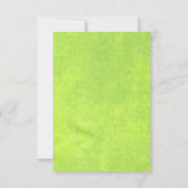 Gelbe Blumen auf der Abstrakten Green Wedding RSVP Karte (Rückseite)