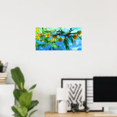 Gelbe Blumen auf einem Baumzweig Poster (Heimbüro)