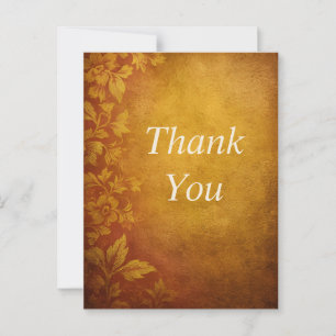 Gelbe Blumen auf Gelber und Orangefarbener Dankesk Postkarte