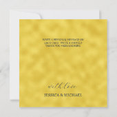 Gelbe Blumen auf Navy Blue-Hintergrund Monogram Dankeskarte (Rückseite)