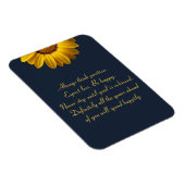 Gelbe Blumen auf Navy Blue-Hintergrund Monogram in Magnet (Rechte Seite)