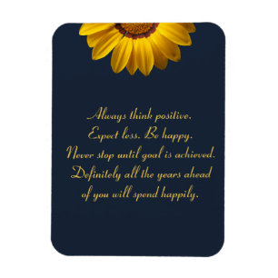 Gelbe Blumen auf Navy Blue-Hintergrund Monogram in Magnet